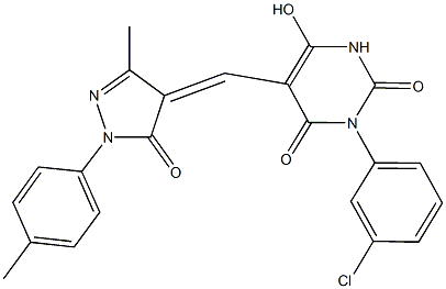 3-(3-chlorophenyl)-6-hydroxy-5-{[3-methyl-1-(4-methylphenyl)-5-oxo-1,5-dihydro-4H-pyrazol-4-ylidene]methyl}-2,4(1H,3H)-pyrimidinedione|