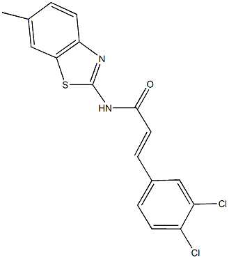 3-(3,4-dichlorophenyl)-N-(6-methyl-1,3-benzothiazol-2-yl)acrylamide,354547-47-0,结构式