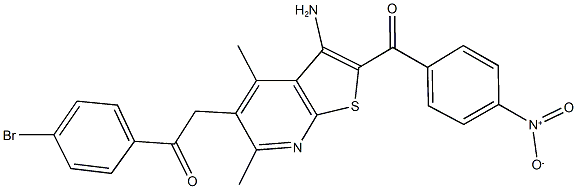 2-(3-amino-2-{4-nitrobenzoyl}-4,6-dimethylthieno[2,3-b]pyridin-5-yl)-1-(4-bromophenyl)ethanone Structure