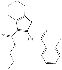 propyl 2-[(2-fluorobenzoyl)amino]-4,5,6,7-tetrahydro-1-benzothiophene-3-carboxylate Structure