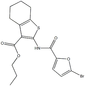 propyl 2-[(5-bromo-2-furoyl)amino]-4,5,6,7-tetrahydro-1-benzothiophene-3-carboxylate,354547-99-2,结构式