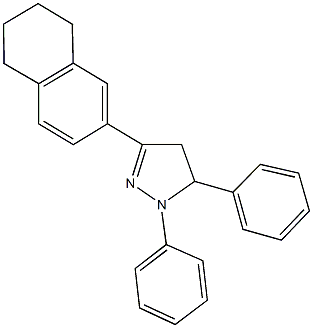 1,5-diphenyl-3-(5,6,7,8-tetrahydro-2-naphthalenyl)-4,5-dihydro-1H-pyrazole 结构式