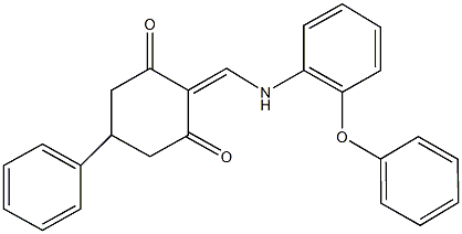 2-[(2-phenoxyanilino)methylene]-5-phenyl-1,3-cyclohexanedione 化学構造式