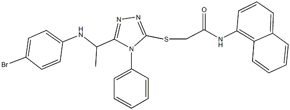 2-({5-[1-(4-bromoanilino)ethyl]-4-phenyl-4H-1,2,4-triazol-3-yl}sulfanyl)-N-(1-naphthyl)acetamide Structure