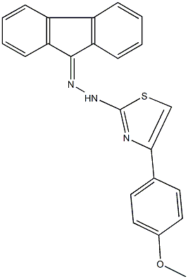 9H-fluoren-9-one [4-(4-methoxyphenyl)-1,3-thiazol-2-yl]hydrazone 化学構造式