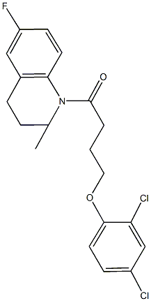 1-[4-(2,4-dichlorophenoxy)butanoyl]-6-fluoro-2-methyl-1,2,3,4-tetrahydroquinoline Struktur