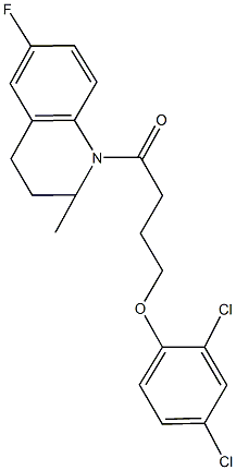 1-[4-(2,4-dichlorophenoxy)butanoyl]-6-fluoro-2-methyl-1,2,3,4-tetrahydroquinoline 化学構造式