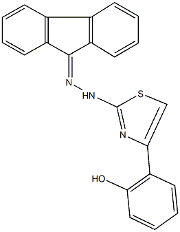 9H-fluoren-9-one [4-(2-hydroxyphenyl)-1,3-thiazol-2-yl]hydrazone 结构式
