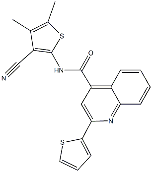 N-(3-cyano-4,5-dimethyl-2-thienyl)-2-(2-thienyl)-4-quinolinecarboxamide Structure