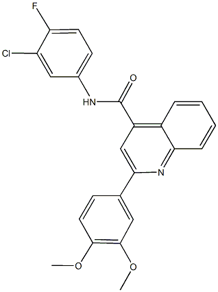 N-(3-chloro-4-fluorophenyl)-2-(3,4-dimethoxyphenyl)-4-quinolinecarboxamide Structure