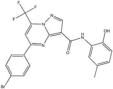 5-(4-bromophenyl)-N-(2-hydroxy-5-methylphenyl)-7-(trifluoromethyl)pyrazolo[1,5-a]pyrimidine-3-carboxamide Struktur