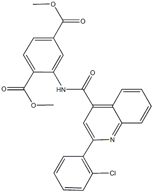 dimethyl 2-({[2-(2-chlorophenyl)-4-quinolinyl]carbonyl}amino)terephthalate 结构式