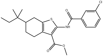 methyl 2-[(3-chlorobenzoyl)amino]-6-tert-pentyl-4,5,6,7-tetrahydro-1-benzothiophene-3-carboxylate Structure