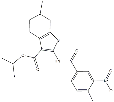 isopropyl 2-({3-nitro-4-methylbenzoyl}amino)-6-methyl-4,5,6,7-tetrahydro-1-benzothiophene-3-carboxylate|