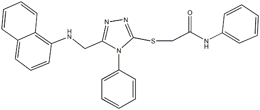 2-({5-[(1-naphthylamino)methyl]-4-phenyl-4H-1,2,4-triazol-3-yl}sulfanyl)-N-phenylacetamide Struktur
