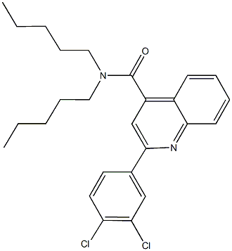 2-(3,4-dichlorophenyl)-N,N-dipentyl-4-quinolinecarboxamide Struktur