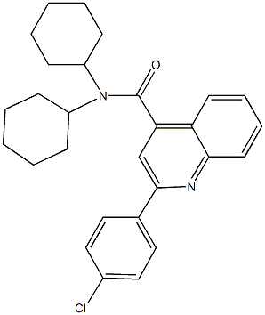 2-(4-chlorophenyl)-N,N-dicyclohexyl-4-quinolinecarboxamide 化学構造式
