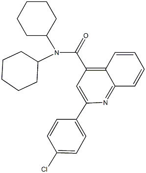 2-(4-chlorophenyl)-N,N-dicyclohexyl-4-quinolinecarboxamide Structure