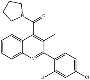 2-(2,4-dichlorophenyl)-3-methyl-4-(1-pyrrolidinylcarbonyl)quinoline 化学構造式