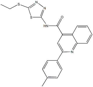 N-[5-(ethylsulfanyl)-1,3,4-thiadiazol-2-yl]-2-(4-methylphenyl)-4-quinolinecarboxamide Structure