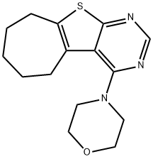 4-(4-morpholinyl)-6,7,8,9-tetrahydro-5H-cyclohepta[4,5]thieno[2,3-d]pyrimidine Structure