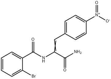 N-(1-(aminocarbonyl)-2-{4-nitrophenyl}vinyl)-2-bromobenzamide 化学構造式