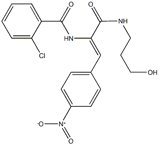 2-chloro-N-(2-{4-nitrophenyl}-1-{[(3-hydroxypropyl)amino]carbonyl}vinyl)benzamide|