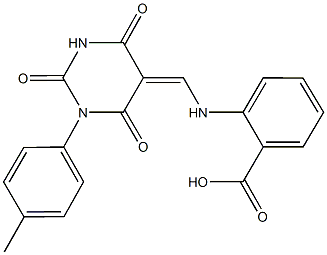 2-{[(1-(4-methylphenyl)-2,4,6-trioxotetrahydro-5(2H)-pyrimidinylidene)methyl]amino}benzoic acid Struktur