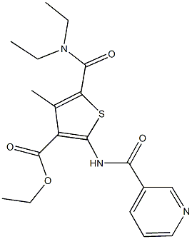 ethyl 5-[(diethylamino)carbonyl]-4-methyl-2-[(3-pyridinylcarbonyl)amino]-3-thiophenecarboxylate,354550-51-9,结构式