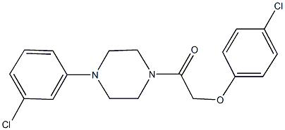 1-[(4-chlorophenoxy)acetyl]-4-(3-chlorophenyl)piperazine 结构式