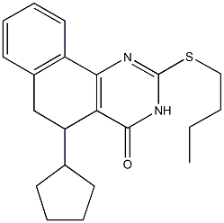 2-(butylsulfanyl)-5-cyclopentyl-5,6-dihydrobenzo[h]quinazolin-4(3H)-one,354551-06-7,结构式