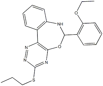 6-(2-ethoxyphenyl)-3-(propylsulfanyl)-6,7-dihydro[1,2,4]triazino[5,6-d][3,1]benzoxazepine Struktur