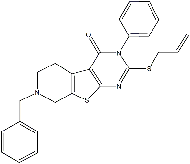 2-(allylsulfanyl)-7-benzyl-3-phenyl-5,6,7,8-tetrahydropyrido[4',3':4,5]thieno[2,3-d]pyrimidin-4(3H)-one Structure