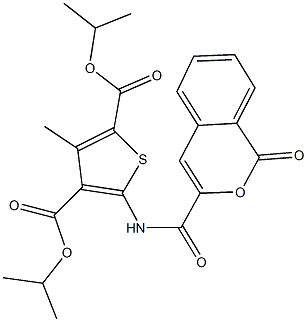 diisopropyl 3-methyl-5-{[(1-oxo-1H-isochromen-3-yl)carbonyl]amino}-2,4-thiophenedicarboxylate 结构式