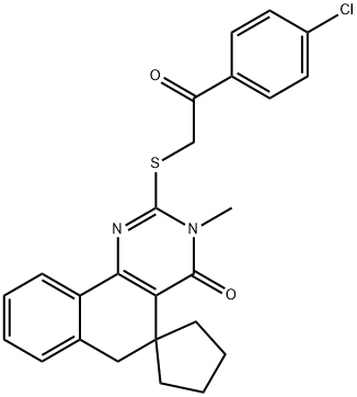 354551-57-8 2-{[2-(4-chlorophenyl)-2-oxoethyl]sulfanyl}-3-methyl-5,6-dihydrospiro(benzo[h]quinazoline-5,1'-cyclopentane)-4(3H)-one