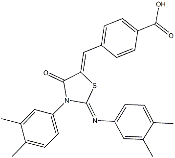 4-({3-(3,4-dimethylphenyl)-2-[(3,4-dimethylphenyl)imino]-4-oxo-1,3-thiazolidin-5-ylidene}methyl)benzoic acid,354551-60-3,结构式