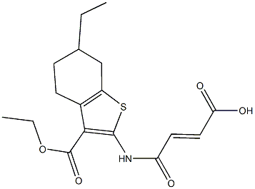 4-{[3-(ethoxycarbonyl)-6-ethyl-4,5,6,7-tetrahydro-1-benzothien-2-yl]amino}-4-oxo-2-butenoic acid Structure