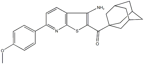 1-adamantyl[3-amino-6-(4-methoxyphenyl)thieno[2,3-b]pyridin-2-yl]methanone 化学構造式
