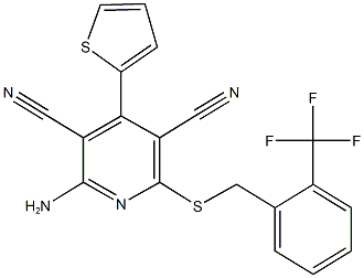 354554-14-6 2-amino-4-(2-thienyl)-6-{[2-(trifluoromethyl)benzyl]sulfanyl}-3,5-pyridinedicarbonitrile