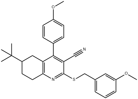 6-(tert-butyl)-2-[(3-methoxybenzyl)sulfanyl]-4-(4-methoxyphenyl)-5,6,7,8-tetrahydro-3-quinolinecarbonitrile|
