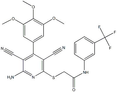 354554-52-2 2-{[6-amino-3,5-dicyano-4-(3,4,5-trimethoxyphenyl)-2-pyridinyl]sulfanyl}-N-[3-(trifluoromethyl)phenyl]acetamide