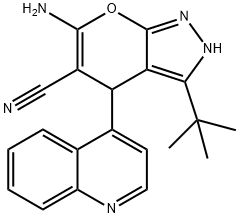 354554-66-8 6-amino-3-(tert-butyl)-4-(4-quinolinyl)-2,4-dihydropyrano[2,3-c]pyrazole-5-carbonitrile