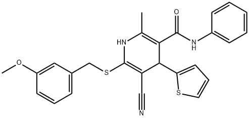 5-cyano-6-[(3-methoxybenzyl)sulfanyl]-2-methyl-N-phenyl-4-(2-thienyl)-1,4-dihydro-3-pyridinecarboxamide|