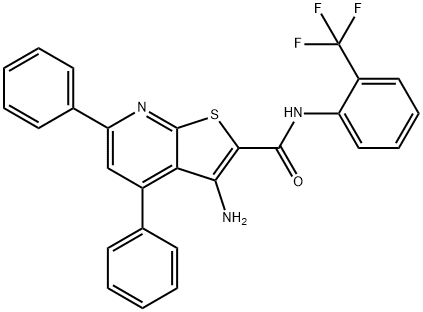 3-amino-4,6-diphenyl-N-[2-(trifluoromethyl)phenyl]thieno[2,3-b]pyridine-2-carboxamide,354556-63-1,结构式