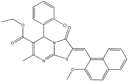 ethyl 5-(2-chlorophenyl)-2-[(2-methoxy-1-naphthyl)methylene]-7-methyl-3-oxo-2,3-dihydro-5H-[1,3]thiazolo[3,2-a]pyrimidine-6-carboxylate Structure