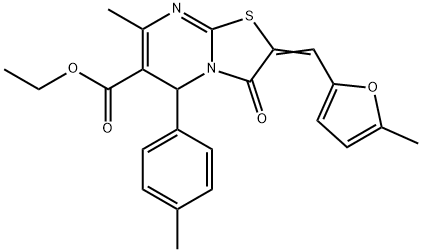 ethyl 7-methyl-2-[(5-methyl-2-furyl)methylene]-5-(4-methylphenyl)-3-oxo-2,3-dihydro-5H-[1,3]thiazolo[3,2-a]pyrimidine-6-carboxylate Structure