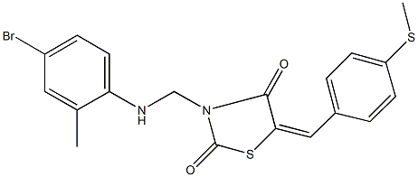 354557-37-2 3-[(4-bromo-2-methylanilino)methyl]-5-[4-(methylsulfanyl)benzylidene]-1,3-thiazolidine-2,4-dione