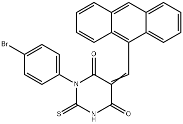 5-(9-anthrylmethylene)-1-(4-bromophenyl)-2-thioxodihydro-4,6(1H,5H)-pyrimidinedione,354557-49-6,结构式
