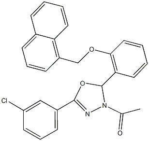 2-[3-acetyl-5-(3-chlorophenyl)-2,3-dihydro-1,3,4-oxadiazol-2-yl]phenyl 1-naphthylmethyl ether|