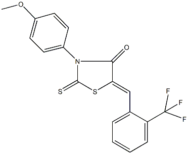 3-(4-methoxyphenyl)-2-thioxo-5-[2-(trifluoromethyl)benzylidene]-1,3-thiazolidin-4-one Structure